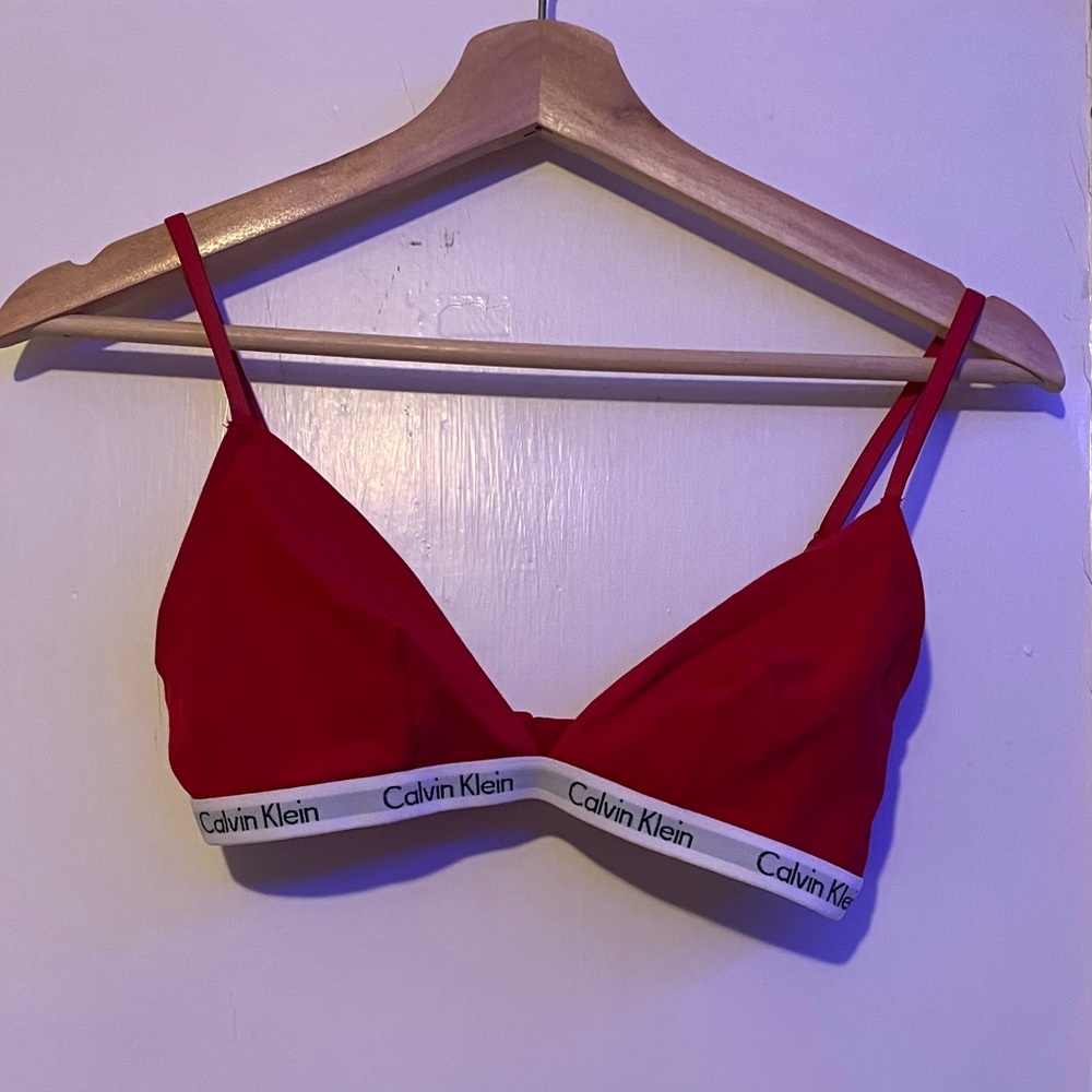 red bralette